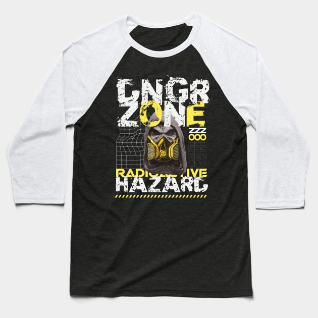 Danger Zone Radioactive Hazard Baseball T-Shirt by RadioaktivShop